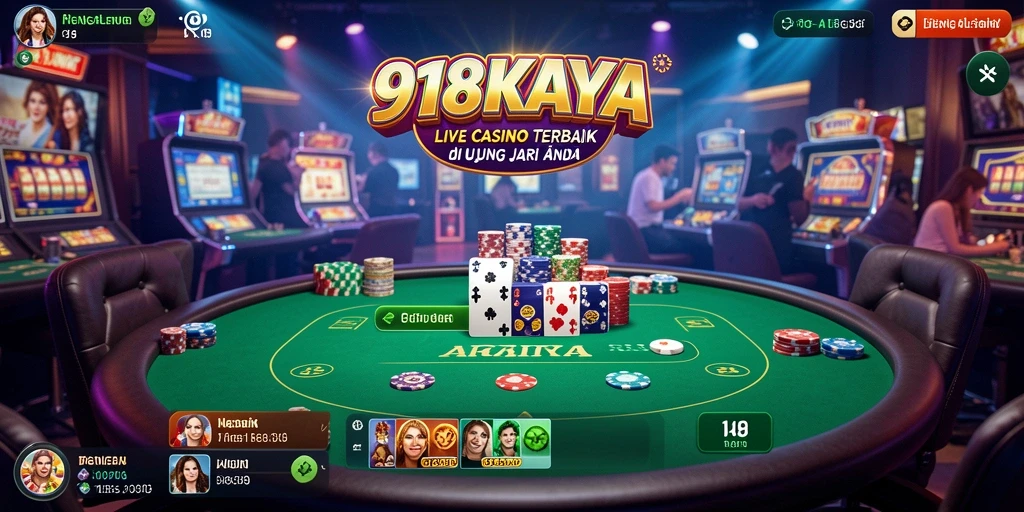 Screenshot gameplay 918KAYA menampilkan dealer profesional dalam suasana Live Casino.