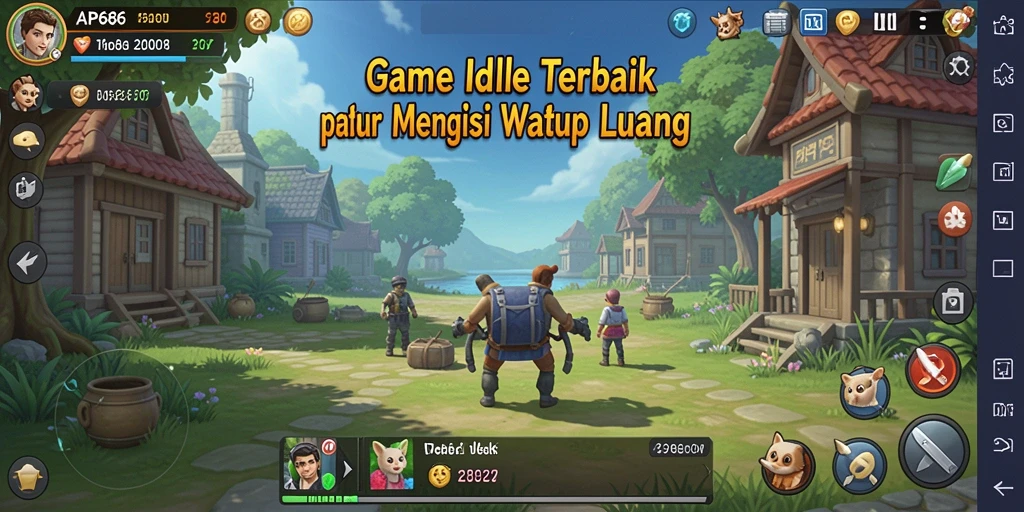 Tangkapan layar gameplay AP686 menampilkan karakter yang berkembang.