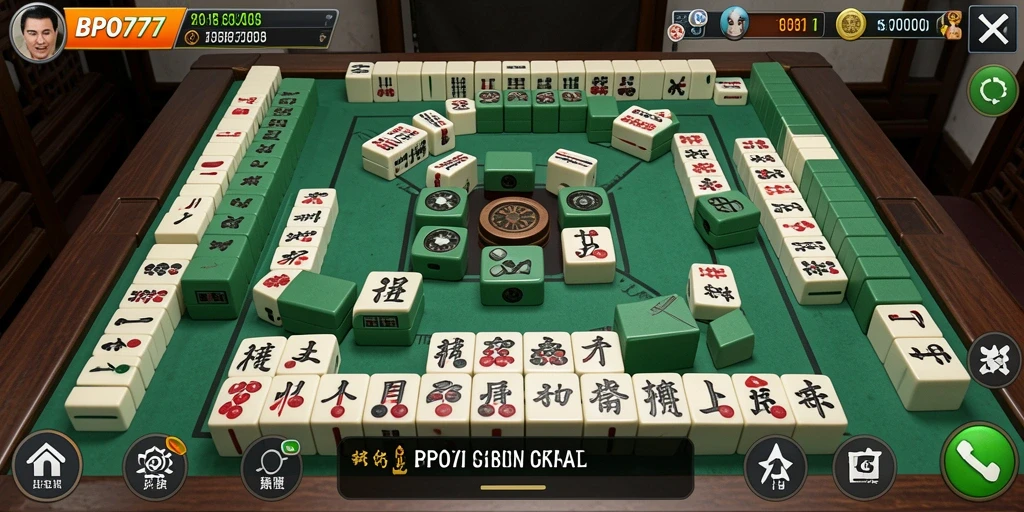 Tampilan antarmuka BPO777 yang memukau dengan gameplay Mahjong yang seru.