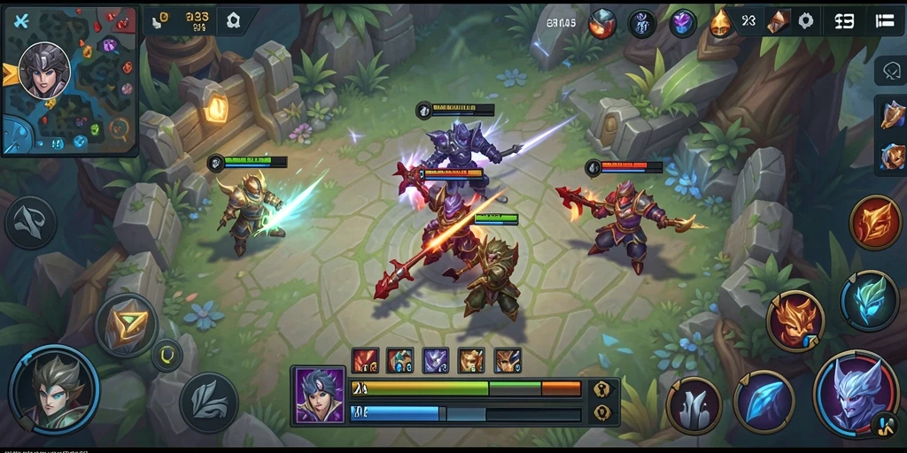 Tampilan gameplay seru di CERIA33 dengan pertarungan tim yang intens.