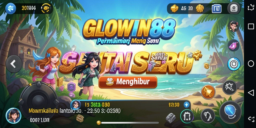 Tampilan gameplay seru dan warna-warni dari GLOWIN88.