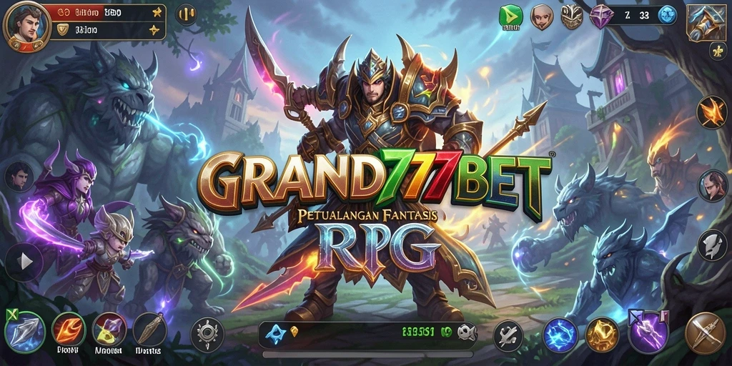 Tampilan gameplay RPG yang mendebarkan di GRAND77BET.