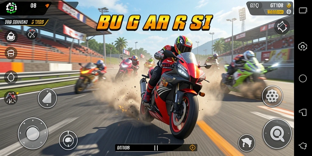 Tampilan gameplay GT108 yang mendebarkan dan realistis.