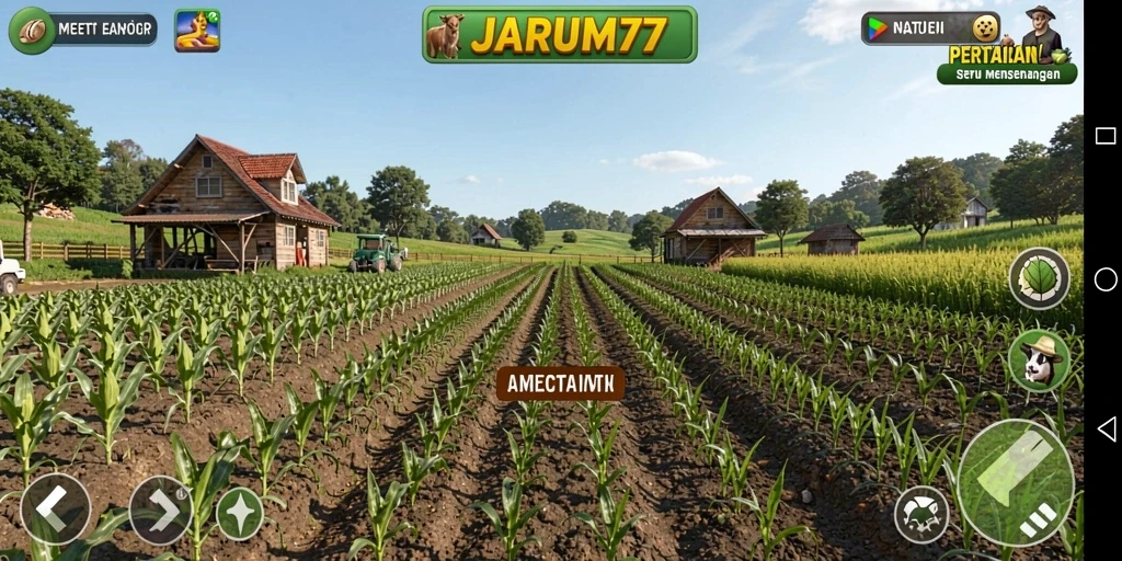 Screenshot JARUM77 menampilkan pengalaman bertani yang realistis.