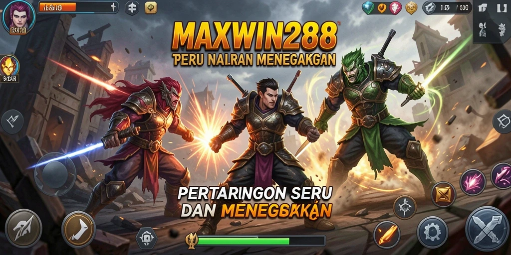 Tampilan aksi visual menegangkan dari gameplay MAXWIN288.