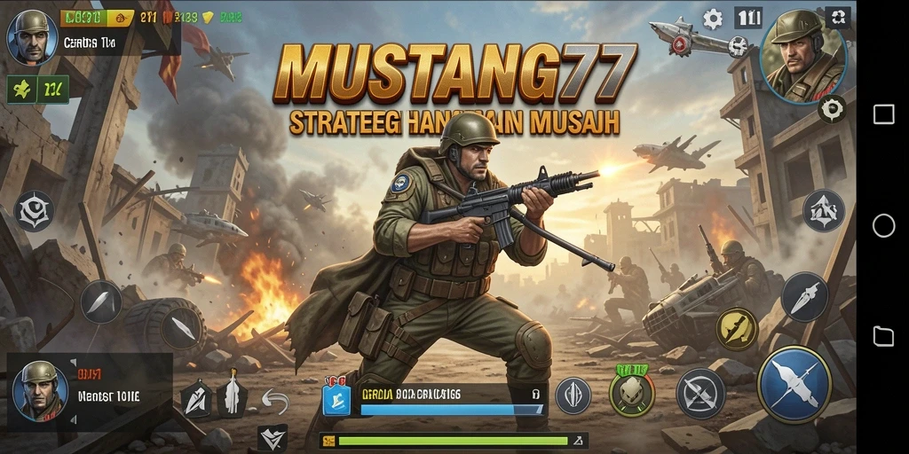 Tampilan gameplay seru dan strategis di MUSTANG77, menunjukkan pertempuran yang mendebarkan.