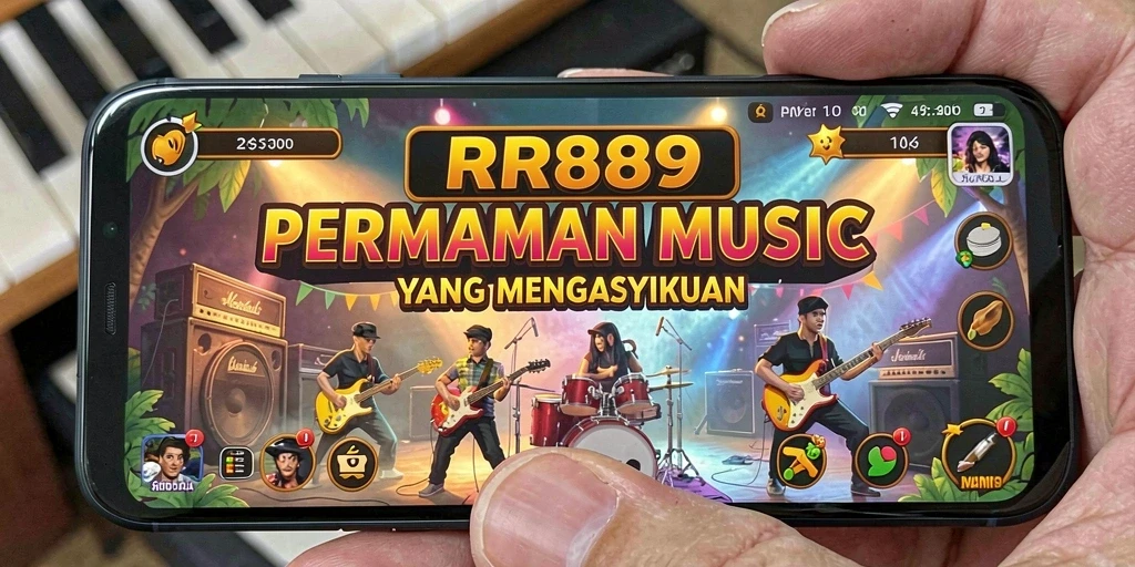 Tampilan gameplay RR89 dengan interaksi musik yang mengasyikkan.