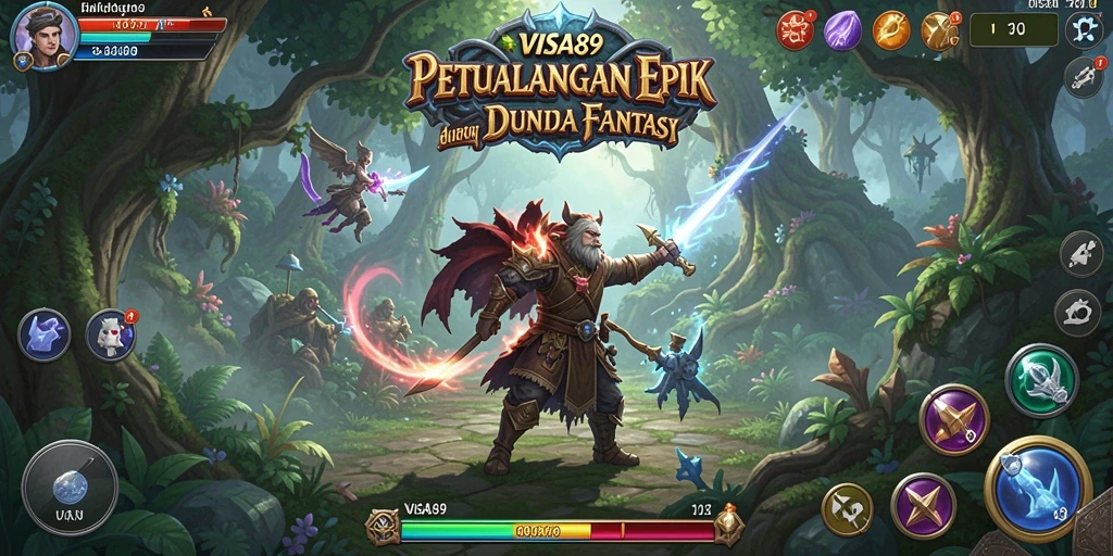 Screenshot utama VISA89 menampilkan aksi seru dalam petualangan RPG.