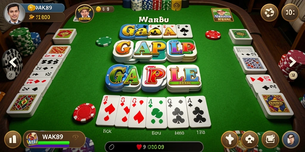 Tampilan gameplay Gaple yang seru dan penuh strategi.