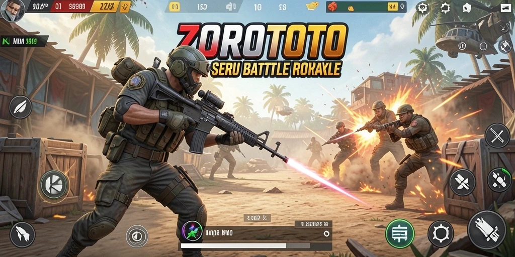 Tampilan gameplay seru ZOROTOTO saat pertarungan intens.